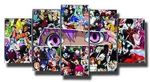 Free shipping on orders over $25 shipped by amazon. Amazon Com 5 Pieces Popular Japanese Anime Charactors Canvas Painting The Star Of Red Blooded Animation Posters For Living Room Home Decor No Framed S Posters Prints