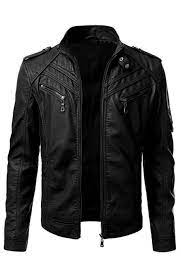 Slim Fit Black Leather Biker Jacket For Mens William Jacket Jaket Kulit Jaket Kulit
