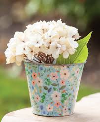 Spring tin pail floral pattern. Col House Designs Wholesale Vintage Blue Floral Metal Bucket Col House Designs