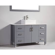 Get free shipping on qualified gray, 48 inch vanities bathroom vanities or buy online pick up in store today in the bath department. Abel 48 Inch Modern Single Vessel Sink Bathroom Vanity Dark Gray Finish Badezimmer Waschbecken Waschbecken Badezimmer