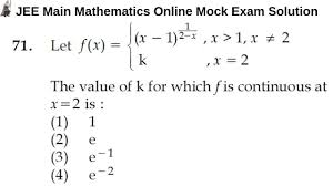 Jee Main Mathematics Online Mock Test Problem 71 April 15 2018 Evening Mathematics Online Online Mock Test Mock Test