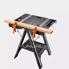 Foldable Woodworking Benches Multi Functional Diy Work Table Portable Hardware Benches With Strong Clam In 2020 Woodworking Saws Woodworking Table Woodworking Supplies