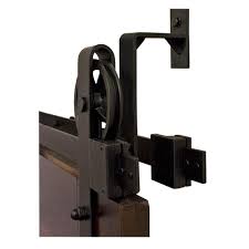 Rolling door hardware is manufactured in connecticut, these barn door rollers and track are reproductions of old rollers that are virtually unavailable as the originals wear out and the supply of. By Passing Hook Strap Black Rolling Barn Door Hardware Kit With 5 In Wheel Nt140008w08bp The Home Depot