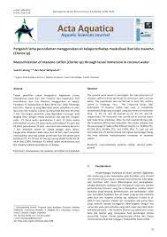 We did not find results for: Pdf Pengaruh Lama Perendaman Menggunakan Air Kelapa Terhadap Maskulisasi Ikan Lele Masamo Clarias Sp