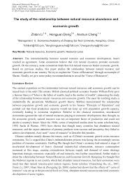 This article is a part of the guide: The Study Of The Relationship Between Natural Resource Abundance And Economic Growth Scientific Net