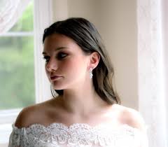 Rose Gold Bridal Earrings, Bridal Jewelry, Simple Leaf Wedding Earrings, CZ  Dangle Earrings, Dainty Bridesmaid Earrings, Wedding Jewelry