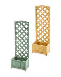 The vertical trellis planter box is not only decorative, but also multifunctional, it can hang flower pots, provide a good support to vines/plants to climb. Gardenline Lattice Wooden Planter Aldi Uk