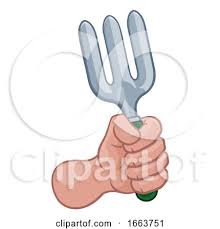 Gardener Farmer Hand Fist Holding Fork Cartoon By Atstockillustration 1663751