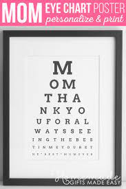 Okay, so they're the mvps every day, but now's the time to make sure they know it. Diy Eye Chart Personalized Mothers Day Gift