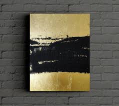 Black And Gold Painting Diy Goldfolie Kunst Gold Blatt Malerei Schwarz Und Gold Etsy In 2020 Gold Foil Art Gold Art Painting Gold Leaf Painting