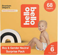 Hello Bello Premium Baby Diapers Size 6, 68 Count of Disposable,  Extra-Absorbent, and Hypoallergenic Baby Diapers with Snug and Comfort Fit,  Surprise ...