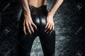 Sexy Woman Ass In Black Leather Pants With Spank. Stock Photo, Picture and  Royalty Free Image. Image 161543061.