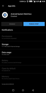 Android system webview is a system component powered by chrome that allows android apps to display web content. Why Is Android System Webview Disabled Why Can T I Enable It Oneplus Community