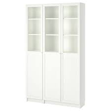 Billy Oxberg Bookcase With Panel Glass Doors White Glass 47 1 4x11 3 4x79 1 2 Ikea In 2020 Bookcase With Glass Doors Ikea Glass Door