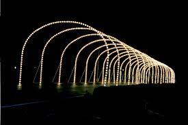Choose 1.5 c7 bulbs or larger 2.5 c9 bulbs for your roofline or walkway. Commercial Lighted Arches For Drive Thru Parks And City Streets