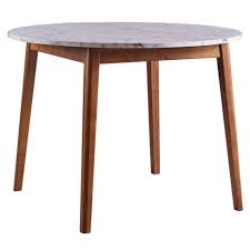 Buy solid wood round tables and get the best deals at the lowest prices on ebay! Ashton Round Dining Table With Faux Marble Top Solid Wood Leg Walnut Finish Versanora Target