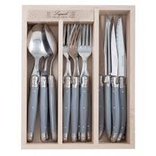 Maybe you would like to learn more about one of these? Andre Verdier Laguiole Debutant Cutlery Set Grey 18pc Laguiole Laguiole Cutlery Cutlery Sets
