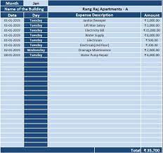 Housing society maintenance format in excel : Download Apartment Maintenance Accounts Excel Template Exceldatapro