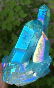 57g Light Blue Aura Quartz Crystal Titanium Bismuth Silicon Cluster Crystals And Gemstones Minerals And Gemstones Crystals