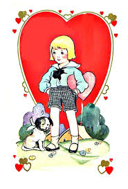 Black And White Shorts Clipart Vintage Valentine Blond Boy With Black And White Shorts Blue Shirt Dog Cottage Art Deco 1920s Vintage Valentines Black And White Shorts Blue Shirt