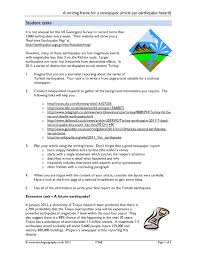 Looking for blank newspaper templates free sample example format with? A Writing Frame For A Newspaper Article An Earthquake Hazard