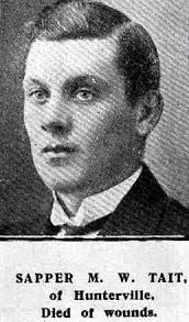 Sapper Mitchell Welby Tait New Zealand Engineers. Died Tuesday 16 October  1917