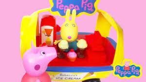 Peppa lives with her mummy and daddy and her little brother, george. Peppa Eet Een Ijsje Bij Rebecca Rabbit Ijskraam Nederlands Speelgoed Filmpje Op Youtube Youtube