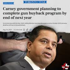 🚨 OTTAWA—Canada's gun buyback scheme is in the “final stages” of design  and will be completed “no later” than the end of 2026, Public Safety  Minister Gary Anandasangaree said Monday, as he