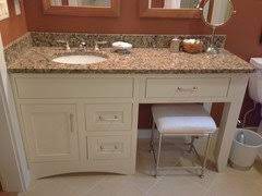 Its wide 54 design is made from solid poplar wood in a neutral finish, and its surface is crafted from engineered stone in a carrara white finish that complements your contemporary decor. Bathroom Makeup Vanity How Wide