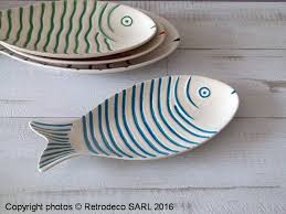 Plat Poisson Quiberon Turquoise Deco Bord De Mer Chehoma Deco Bord De Mer Poisson Ceramique Et Chehoma