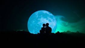 Image result for images lovers kiss summer moon