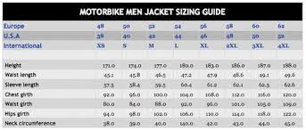 Mens Jacket Size Guide Auto Rrrrr Motorcycle Suit