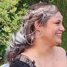 Taliesin elficka tiara ślubna, korona królowej elfów z metalowego drutu i  złotych srebrnych łańcuszków, wesela fantasy, kostiumy, larp, zestawy zdjęć 