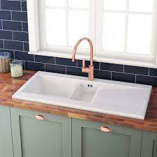 Quickly find the best offers for kitchen sinks uk on newsnow classifieds. Butler Rose Dream 1 5 Bowl White Ceramic Fireclay Kitchen Sink With Reversible Drainer Waste Kit 1010mm X 510mm Tap Warehouse