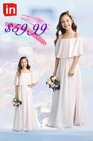 56 99 A Line Off Shoulder Floor Length Chiffon Junior Bridesmaid Dress With Pleats Junior Bridesmaid Dresses Flower Girl Dresses White Flower Girl Dresses