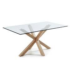 Dining room table sets are a fast way to make a dining room look perfectly pulled together. Arya Glass Dining Table With Cross Legs In Wood Effect Casa Lujo Cuckooland
