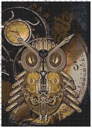 Aida 14, cream 167w x 164h stitches size(s): 48 Steampunk Ideas Steampunk Cross Stitch Steampunk Art