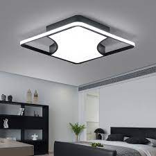 led deckenleuchte in schwarz eckig fur schlafzimmer led deckenleuchte lampen wohnzimmer deckenlampe schwarz