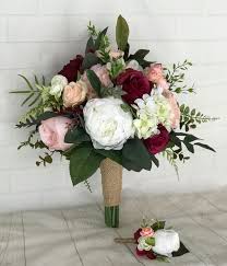 Rustic Wedding Bouquetburgundy Bridal Bouquetblush Etsy In 2020 Rustic Wedding Flowers Wedding Bouquets Wedding Flower Guide