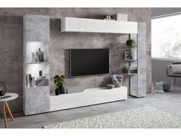 Lc Tv Wand Sorano 4 Tlg Grau Weiss Matt Weiss Hochglanz Lack Beton Optik Wohnwand Wohnen Hangeschrank