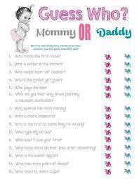 Guess Who Mommy Or Daddy Great Baby Shower Game Baby Shower Fun Baby Shower Party Themes Coed Baby Shower