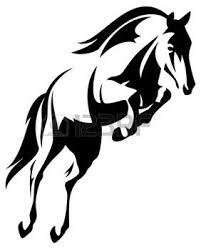 Black And White Mustang Logo Clipart Horse In Tribal Style Vector Illustration Horse Silhouette Horse Drawings Horse Painting