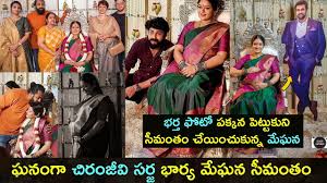 Chiranjeevi sarja wife meghana shares adorable video. Meghana Raj Seemantham Pics Poses With Late Husband Chiranjeevi Sarja S Cutout