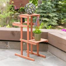 Leisure Season 30 In X 12 In X 24 In 3 Tier Plant Stand Ps6111 The Home Depot Wood Plant Stand Plant Stands Outdoor Wooden Plant Stands