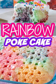 Next, stir 1¼ cups boiling water into each flavor (2½ cups for the red). Rainbow Jello Poke Cake Recipe Bake Me Some Sugar