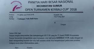 Nah, surat resmi biasa digunakan untuk tujuan acara yang resmi, sedangkan. Jelang Peringatan Hut Ri Kec Sumur Adakan Open Turnamen Volly Ball Radar Nusantara News