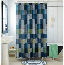 American Original Geo Blocks Blue Shower Curtain Blue Shower Curtains Vintage Shower Curtains Curtains