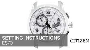 Rotate the crown clockwise until you see the date change. Citizen Watch Setting Instruction E870 Youtube