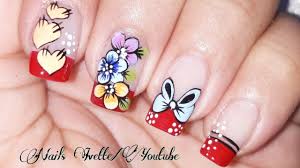 Las uñas decoradas con flores son una de las opciones que existen para embellecer tus uñas y hacer que luzcan hermosas y delicadas siempre. Decoracion De Unas Con Flores Mono Y Corazones Unas Paso A Paso Unas Decoradas Con Frances Rojo Youtube