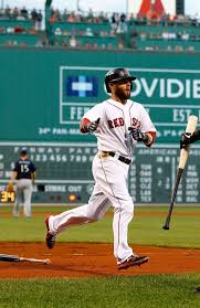 Boston Ma July 30 Dustin Pedroia 15 Of The Boston Red Sox Is Congratulated By Mike Napoli 12 Of The B Red Sox Nation Red Sox Game Boston Red Sox Baseball